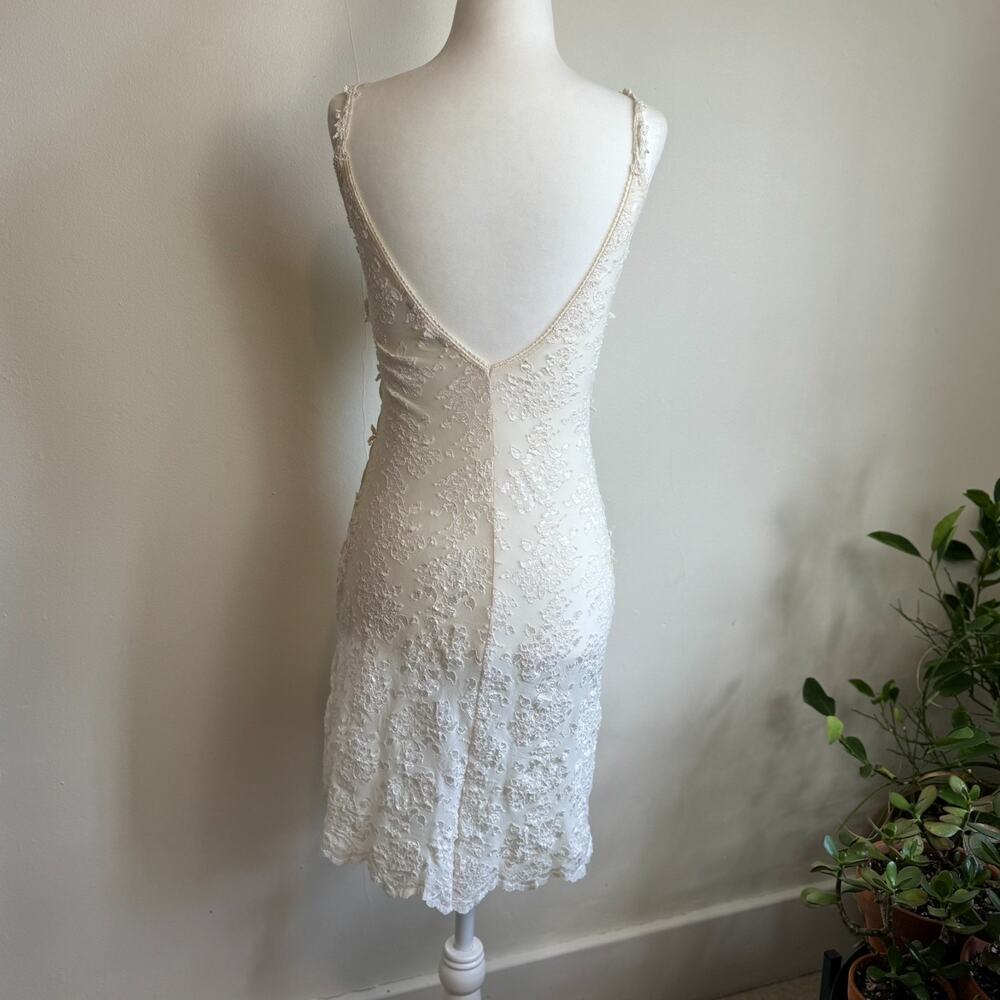 Y2K Claire Pettibone Coquette Chemise Slip Dress Babydoll Ivory Cream Lace - Picture 3 of 12